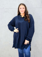 Bluza oversize z rozcięciami po bokach Stylowa XL