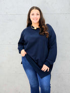 Bluza oversize z rozcięciami po bokach Stylowa XL