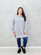 Bluza oversize z rozcięciami po bokach Stylowa XL