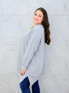 Bluza oversize z rozcięciami po bokach Stylowa XL