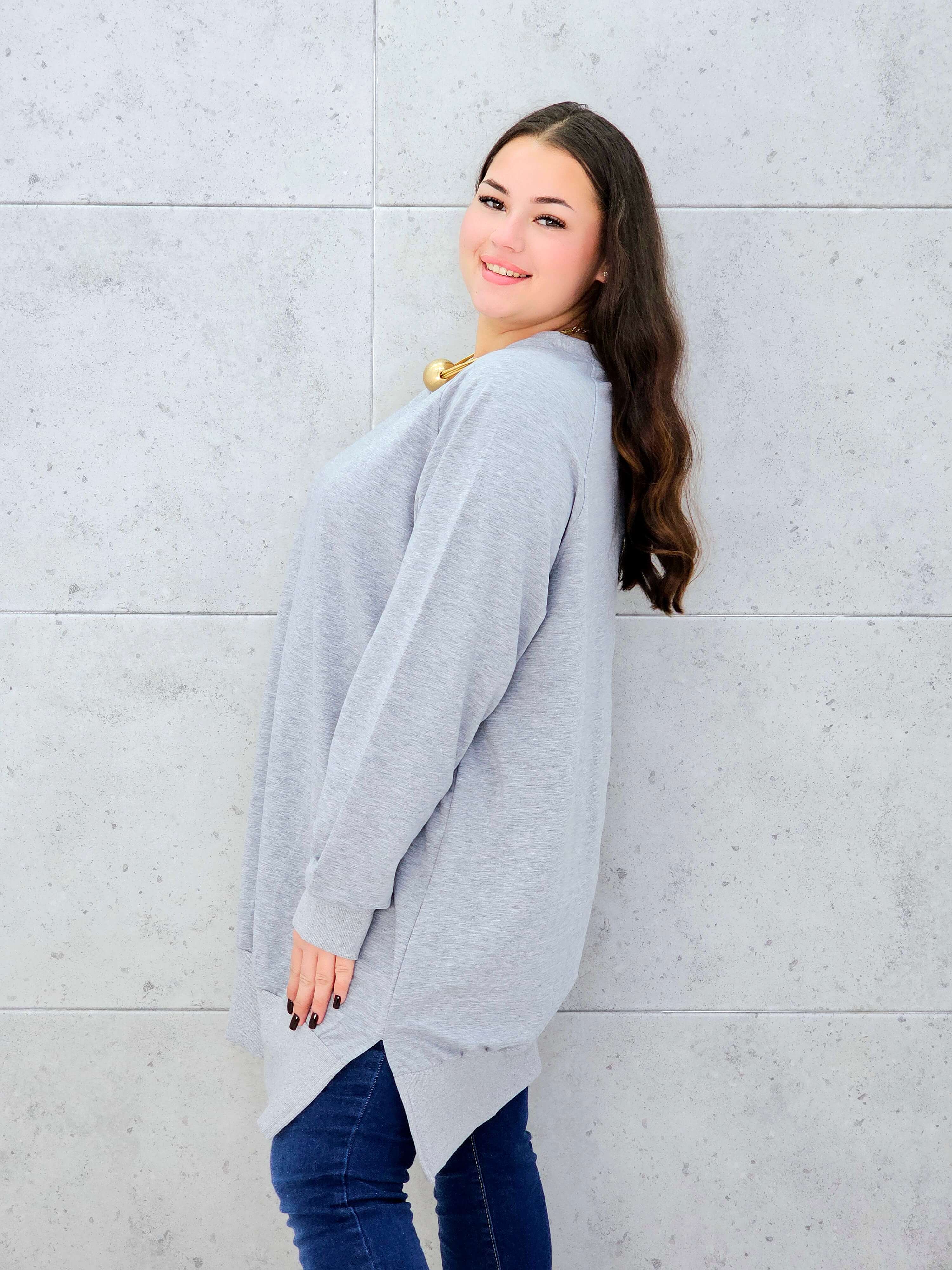 Bluza oversize z rozcięciami po bokach Stylowa XL