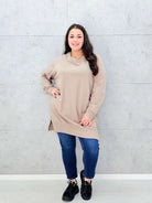 Bluza oversize z rozcięciami po bokach Stylowa XL