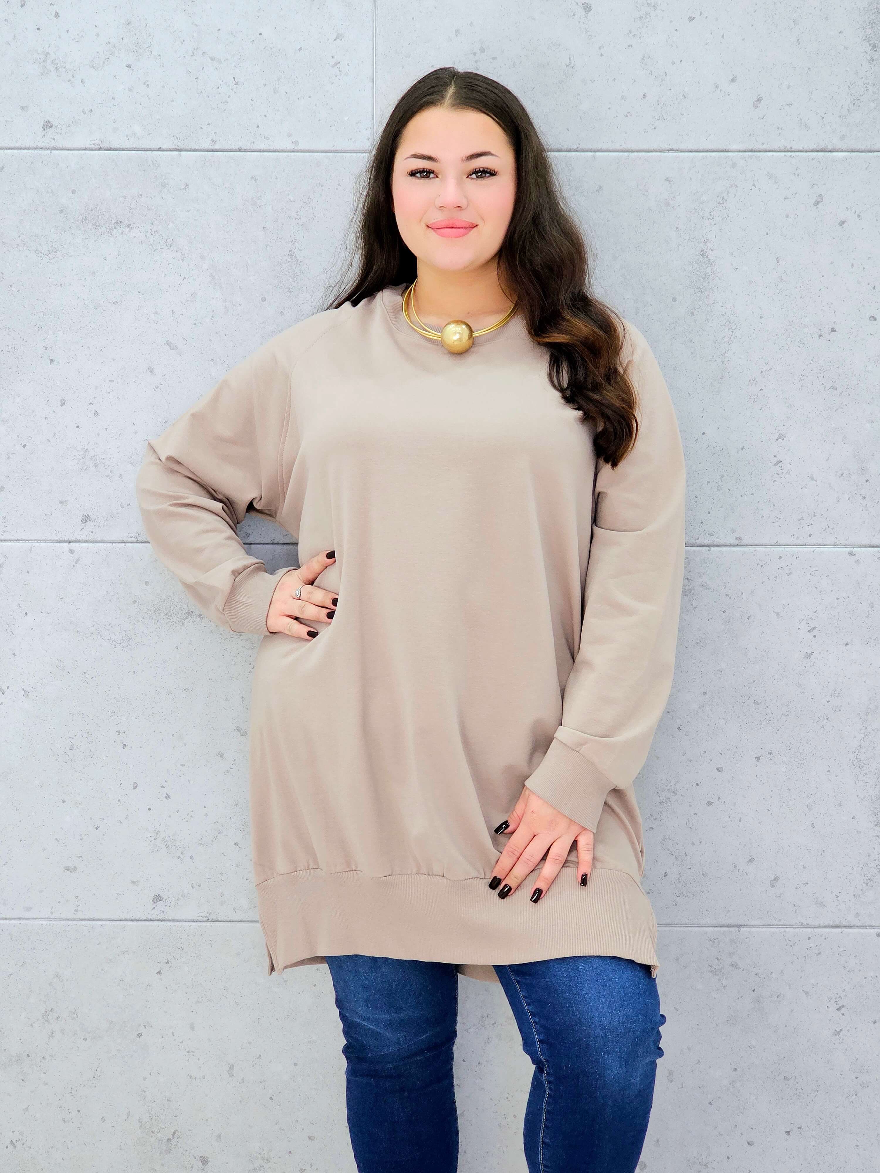 Bluza oversize z rozcięciami po bokach Stylowa XL