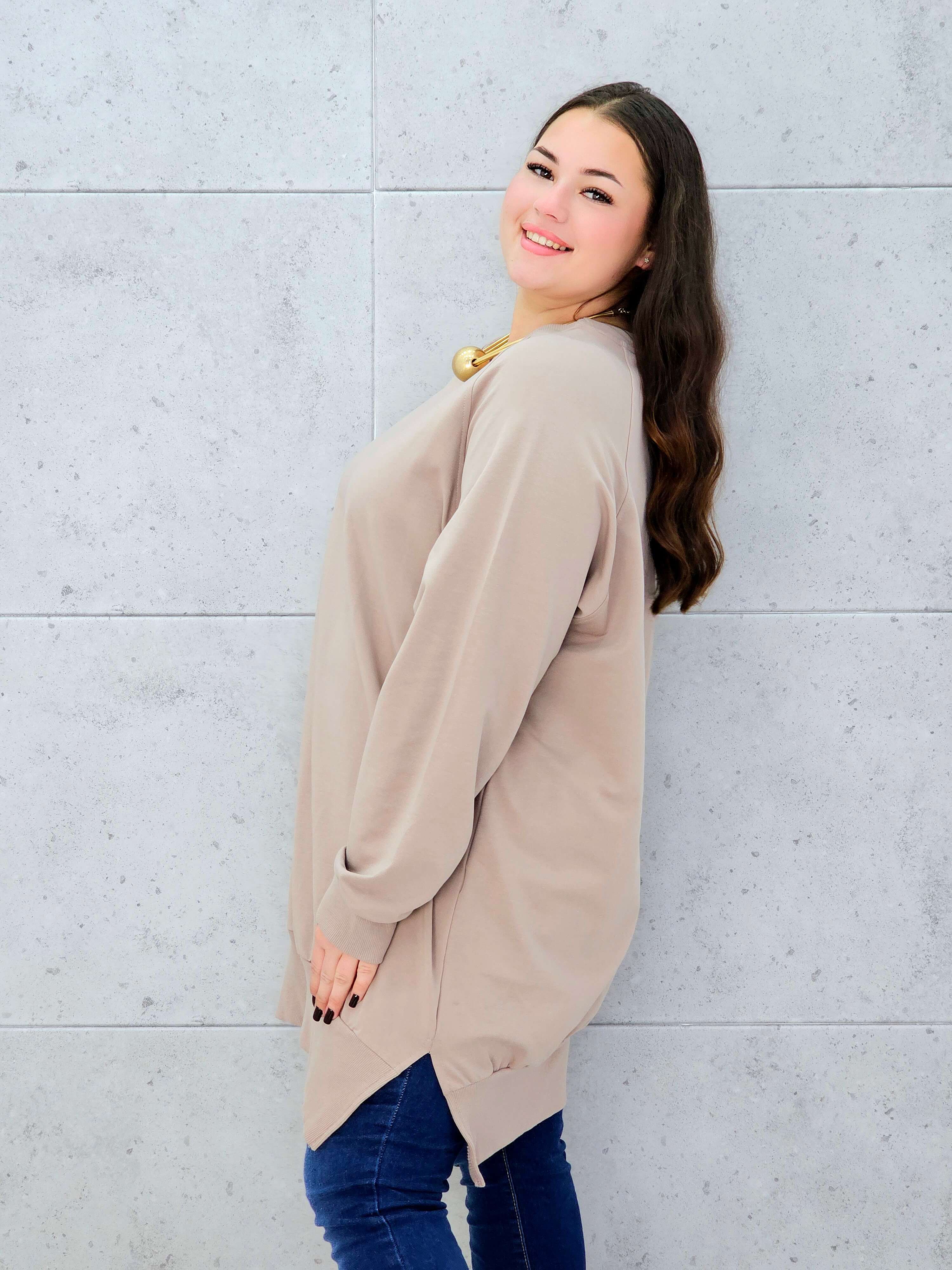 Bluza oversize z rozcięciami po bokach Stylowa XL