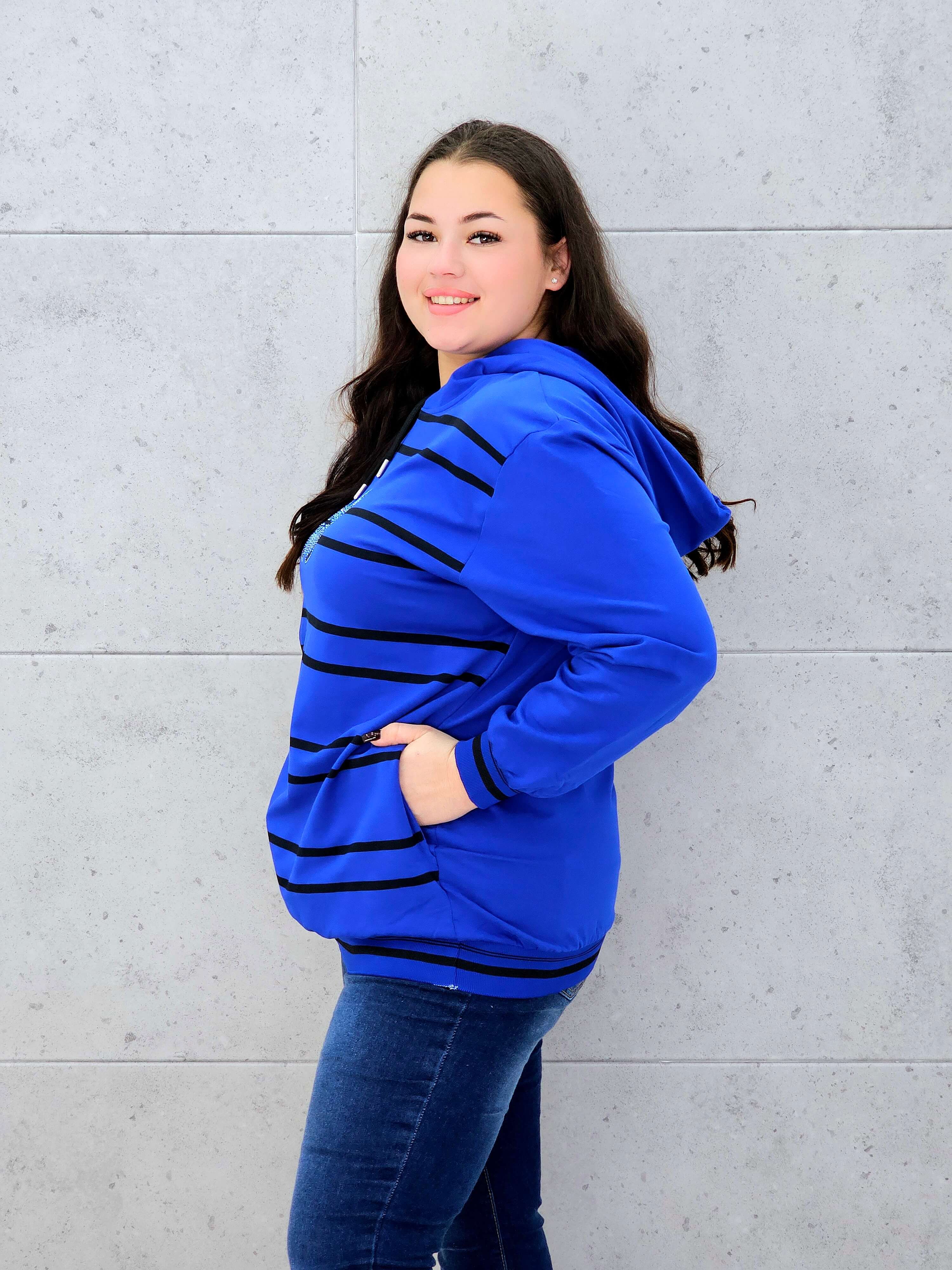 Bluza z kapturem i motywem motyla Stylowa XL