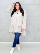 Asymetryczna kurtka-parka z kapturem Stylowa XL