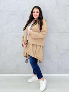 Asymetryczna kurtka-parka z kapturem Stylowa XL