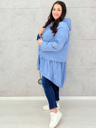 Asymetryczna kurtka-parka z kapturem Stylowa XL