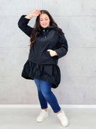 Asymetryczna kurtka-parka z kapturem Stylowa XL