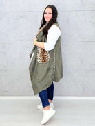 Kamizelka z futerkiem w zwierzęcy wzór Stylowa XL