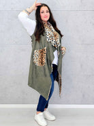 Kamizelka z futerkiem w zwierzęcy wzór Stylowa XL