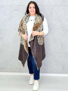 Kamizelka z futerkiem w zwierzęcy wzór Stylowa XL