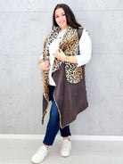 Kamizelka z futerkiem w zwierzęcy wzór Stylowa XL