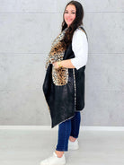 Kamizelka z futerkiem w zwierzęcy wzór Stylowa XL