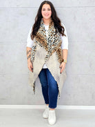 Kamizelka z futerkiem w zwierzęcy wzór Stylowa XL