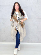Kamizelka z futerkiem w zwierzęcy wzór Stylowa XL