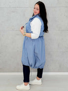 Długa kamizelka z pikowaną górą Stylowa XL