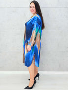 Sukienka wielokolorowa z paseczkiem Stylowa XL