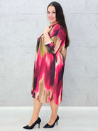 Sukienka wielokolorowa z paseczkiem Stylowa XL