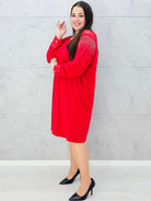 Sukienka z koronką i cyrkoniami – elegancka sukienka plus size Stylowa XL