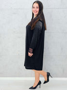 Sukienka z koronką i cyrkoniami – elegancka sukienka plus size Stylowa XL