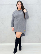 Sweter-Tunika z Ażurowym Splotem Stylowa XL