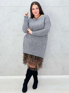 Sweter-Tunika z Ażurowym Splotem Stylowa XL