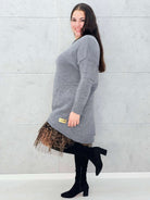 Sweter-Tunika z Ażurowym Splotem Stylowa XL