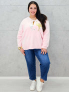 Sweter z flamingami  Livans – miękki puszek plus size Stylowa XL