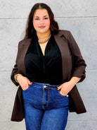 Marynarka czekoladowa cała 