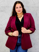 Marynarka bordowa przodem 