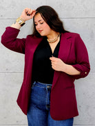 Marynarka bordo rozpieta 