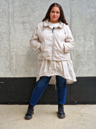 Asymetryczna kurtka-parka z kapturem Stylowa XL