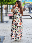 Asymetryczna sukienka hiszpanka z kwiatowym printem Stylowa XL