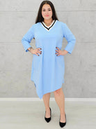 Asymetryczna sukienka z dekoltem V moda dla kobiet plus size Stylowa XL