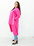 Asymetryczna tunika z kwiatową aplikacją Stylowa XL