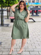 Bawełniana sukienka koszulowa Stylowa XL