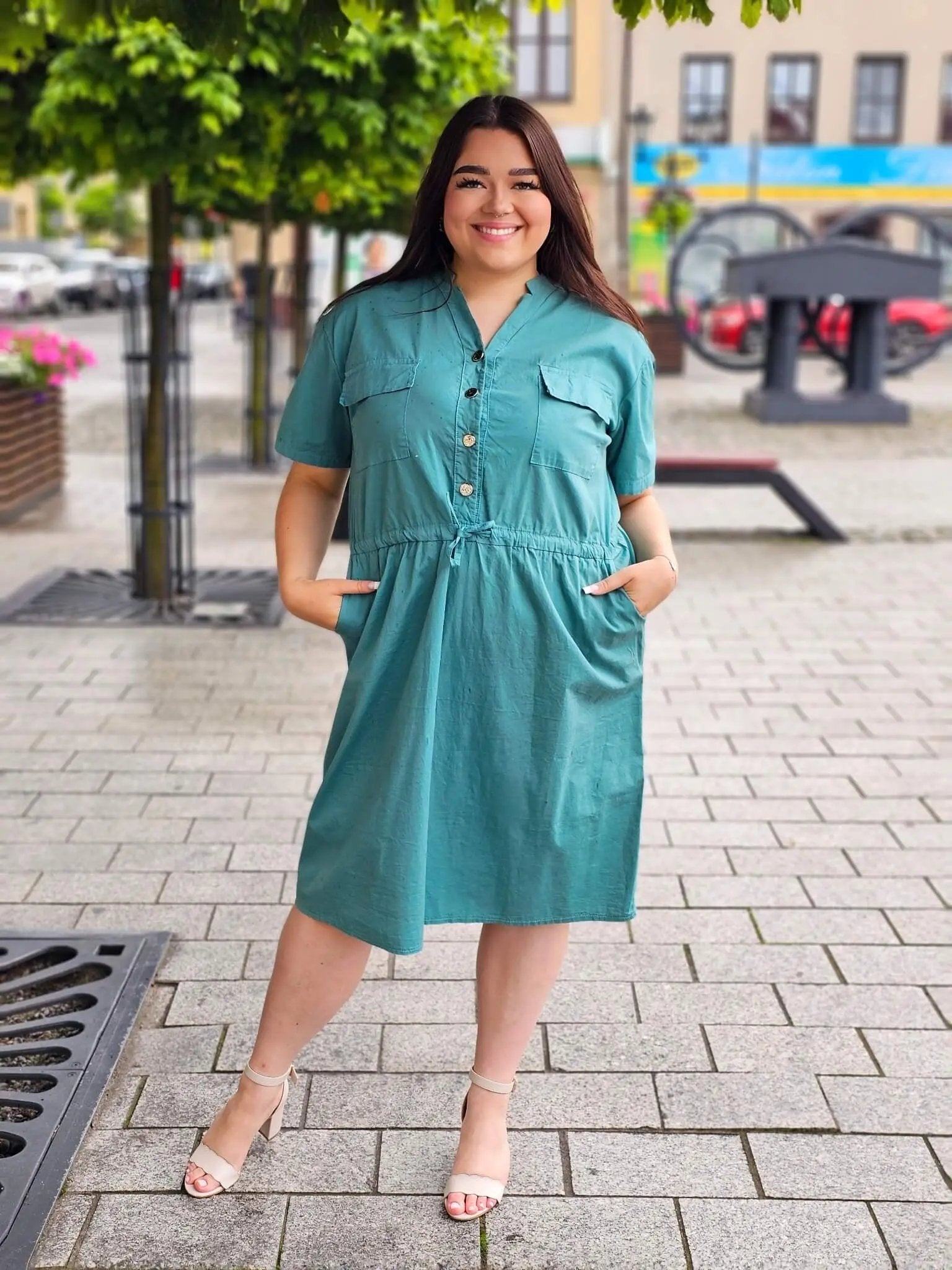 Bawełniana sukienka koszulowa Stylowa XL