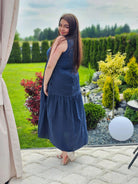 Bawełniana sukienka maxi bez rękawów Stylowa XL