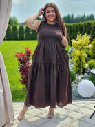 Bawełniana sukienka maxi bez rękawów Stylowa XL