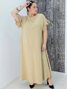 Bawełniana sukienka maxi z falbankami Stylowa XL