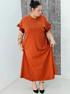 Bawełniana sukienka maxi z falbankami Stylowa XL