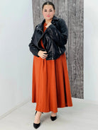 Bawełniana sukienka maxi z falbankami Stylowa XL