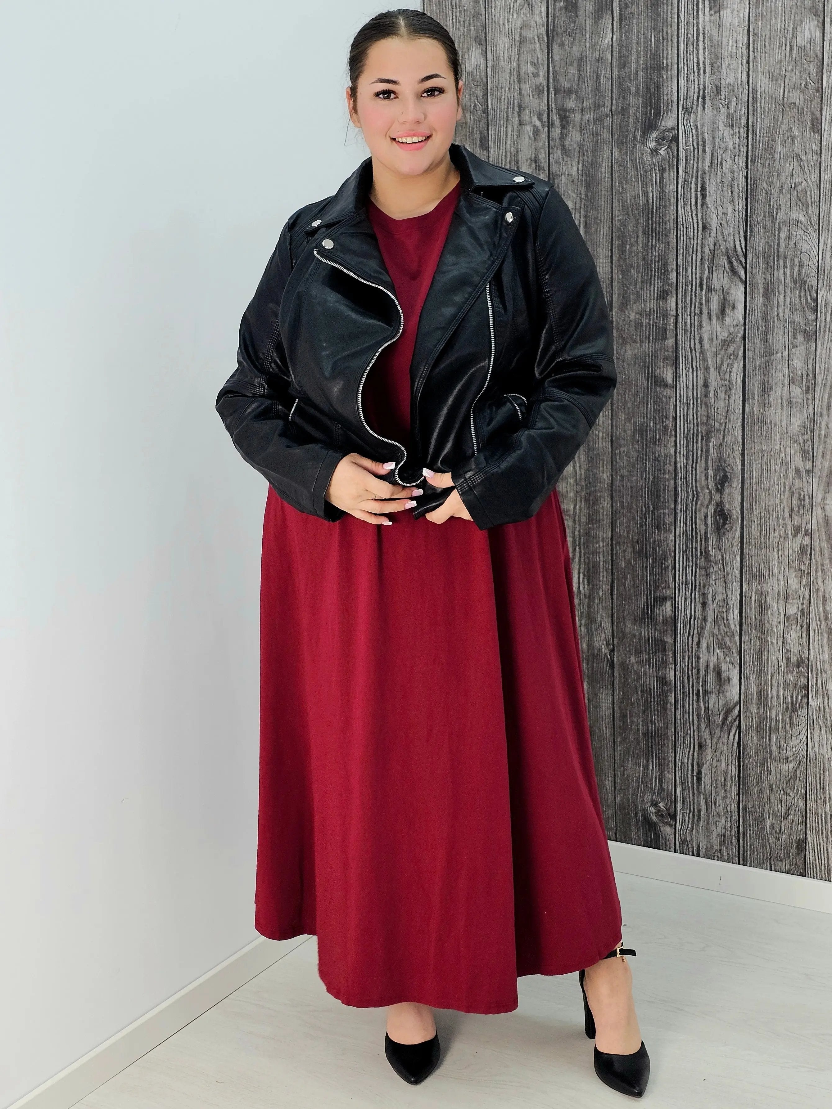 Bawełniana sukienka maxi z falbankami Stylowa XL