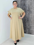 Bawełniana sukienka maxi z falbankami Stylowa XL