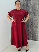 Bawełniana sukienka maxi z falbankami Stylowa XL