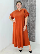 Bawełniana sukienka maxi z falbankami Stylowa XL