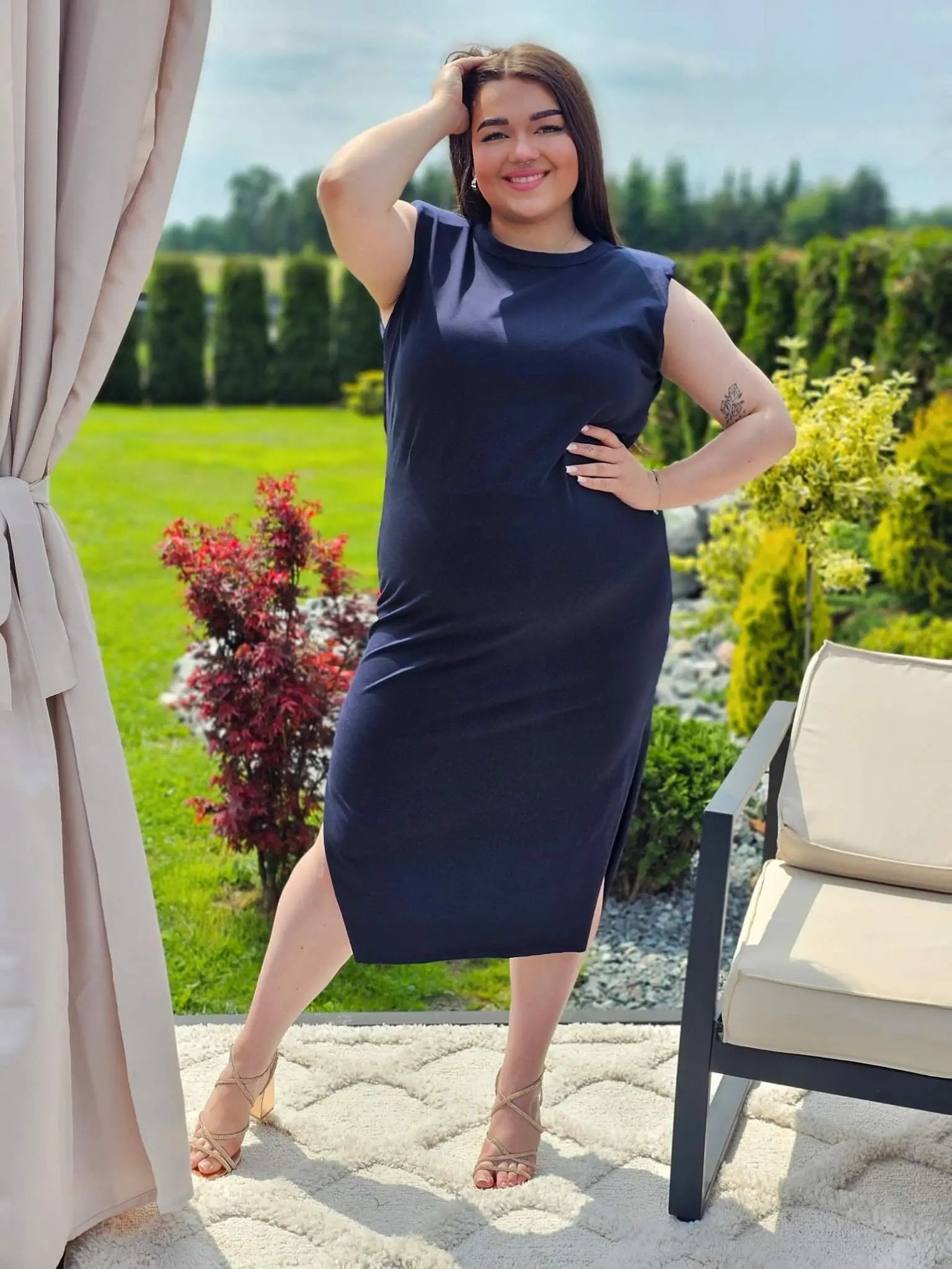 Bawełniana sukienka midi Stylowa XL