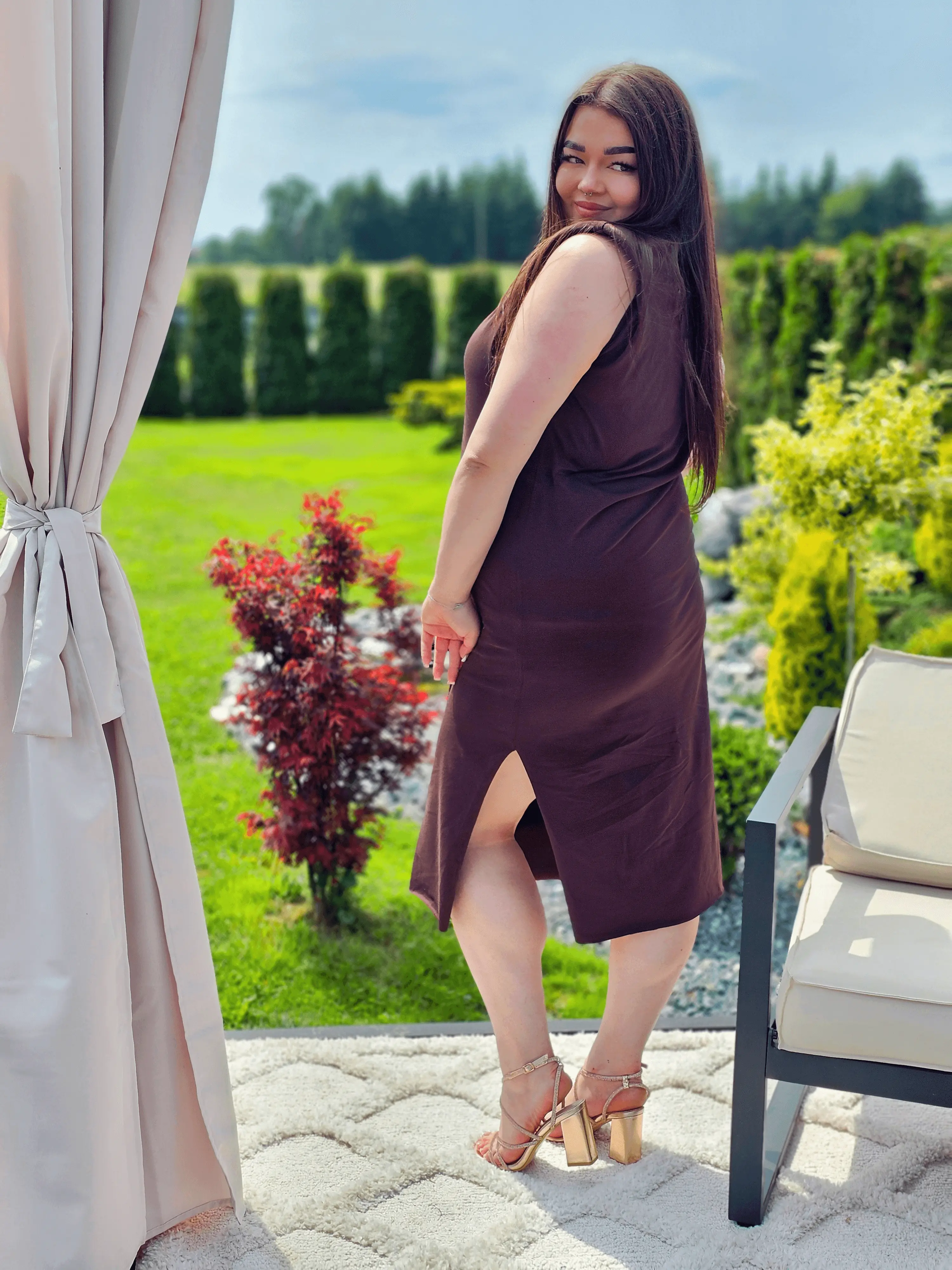 Bawełniana sukienka midi Stylowa XL