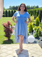 Bawełniana sukienka z asymetrycznym dołem Stylowa XL